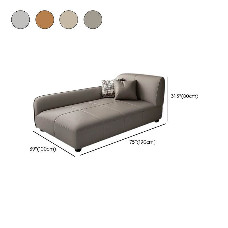 Anti cat scratch leather chaise lounge in brown