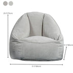 Close-up of removable cover on bean bag chair