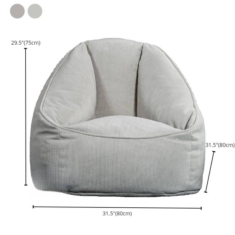 Close-up of removable cover on bean bag chair