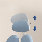 Sky Blue Upholstered Desk Chair with Adjustable Headrest and Arms