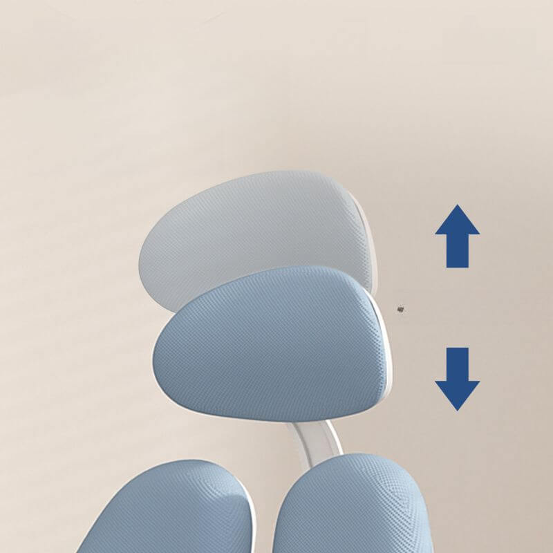 Sky Blue Upholstered Desk Chair with Adjustable Headrest and Arms