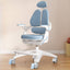 Sky Blue Upholstered Desk Chair with Adjustable Headrest and Arms Main Product Image