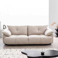 Comfortable and stylish minimalist black leather sofa