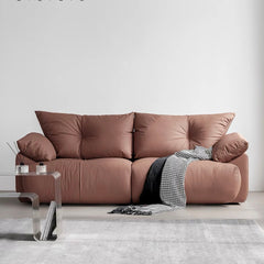 Comfortable and stylish minimalist 
 leather sofa