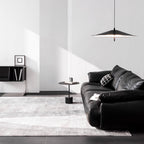 Black microfiber leather sofa with sleek minimalist design for comfort and style