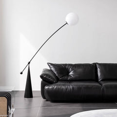 Minimalist design black leather sofa for sophisticated interiors