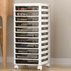 Slim Acrylic Drawer Filing Cabinet With Smoky Clear Fronts