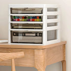Slim Acrylic Drawer Filing Cabinet With Smoky Clear Fronts