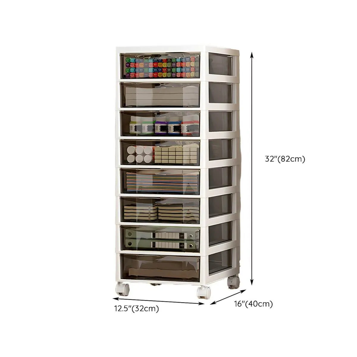 Slim Acrylic Drawer Filing Cabinet With Smoky Clear Fronts