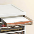 Slim Acrylic Drawer Filing Cabinet With Smoky Clear Fronts