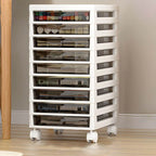Slim Acrylic Drawer Filing Cabinet With Smoky Clear Fronts