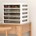 Slim Acrylic Drawer Filing Cabinet With Smoky Clear Fronts