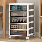 Slim Acrylic Drawer Filing Cabinet With Smoky Clear Fronts