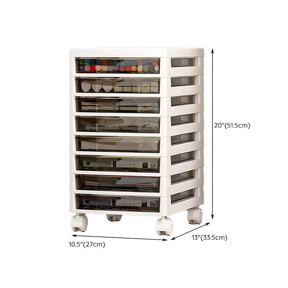 Slim Acrylic Drawer Filing Cabinet With Smoky Clear Fronts Dimensions