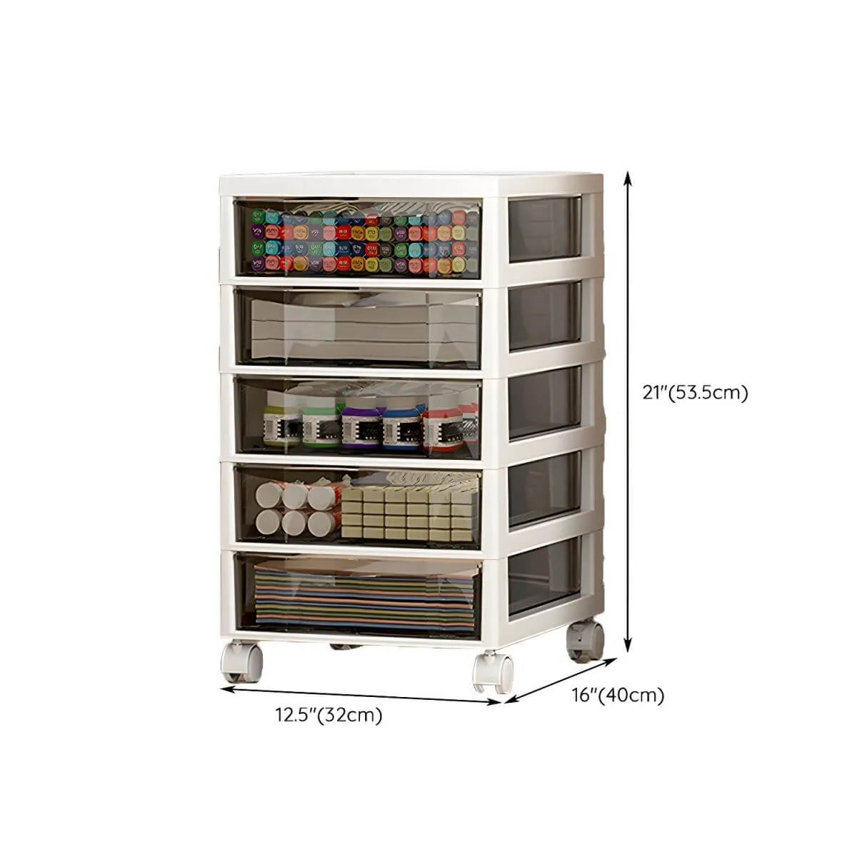 Slim Acrylic Drawer Filing Cabinet With Smoky Clear Fronts Dimensions