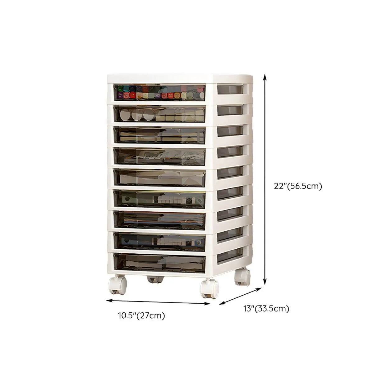 Slim Acrylic Drawer Filing Cabinet With Smoky Clear Fronts Dimensions