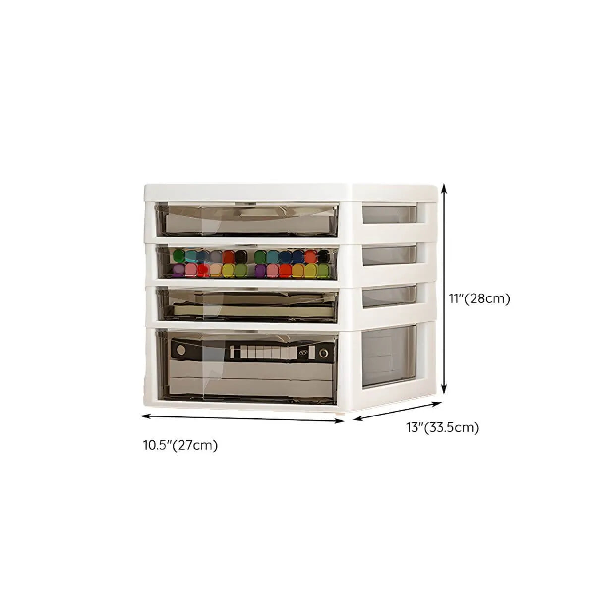 Slim Acrylic Drawer Filing Cabinet With Smoky Clear Fronts Dimensions