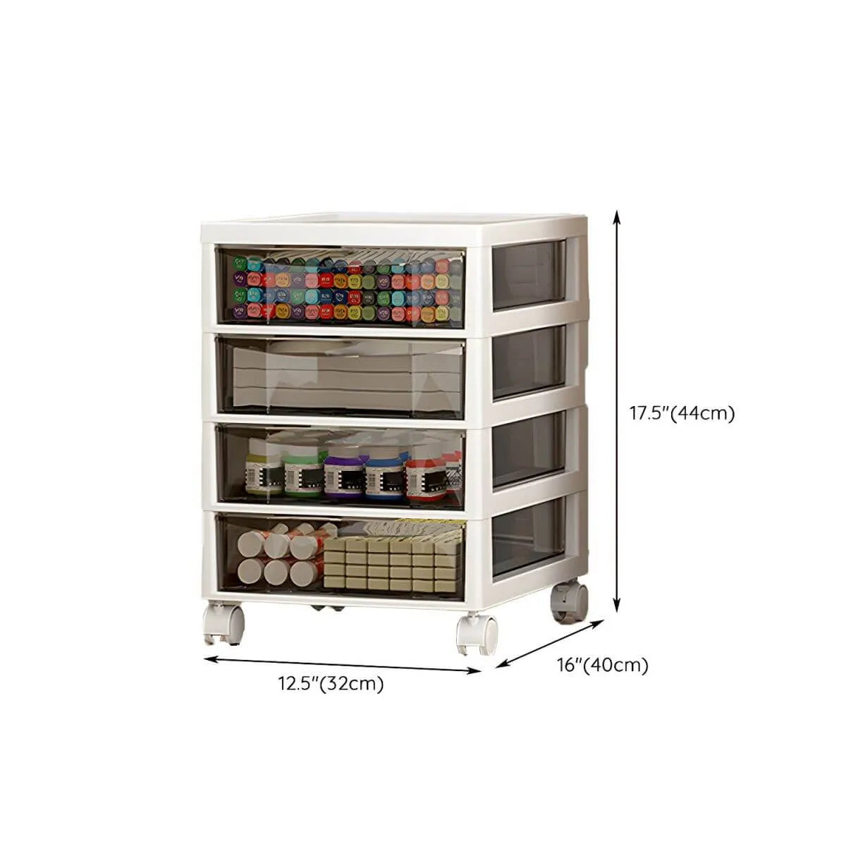 Slim Acrylic Drawer Filing Cabinet With Smoky Clear Fronts Dimensions