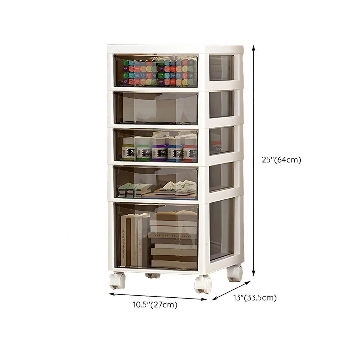 Slim Acrylic Drawer Filing Cabinet With Smoky Clear Fronts Dimensions