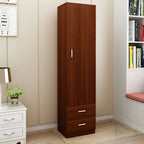 Slim Japandi Wood Armoire Cabinet With Shelves for Small Spaces