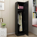 Slim Japandi Wood Armoire Cabinet With Shelves for Small Spaces