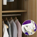 Slim Japandi Wood Armoire Cabinet With Shelves for Small Spaces