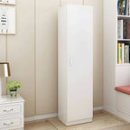 Slim Japandi Wood Armoire Cabinet With Shelves for Small Spaces