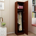 Slim Japandi Wood Armoire Cabinet With Shelves for Small Spaces