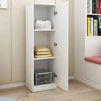 Slim Japandi Wood Armoire Cabinet With Shelves for Small Spaces