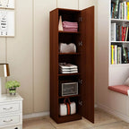 Slim Japandi Wood Armoire Cabinet With Shelves for Small Spaces