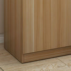 Slim Japandi Wood Armoire Cabinet With Shelves for Small Spaces