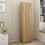 Slim Japandi Wood Armoire Cabinet With Shelves for Small Spaces