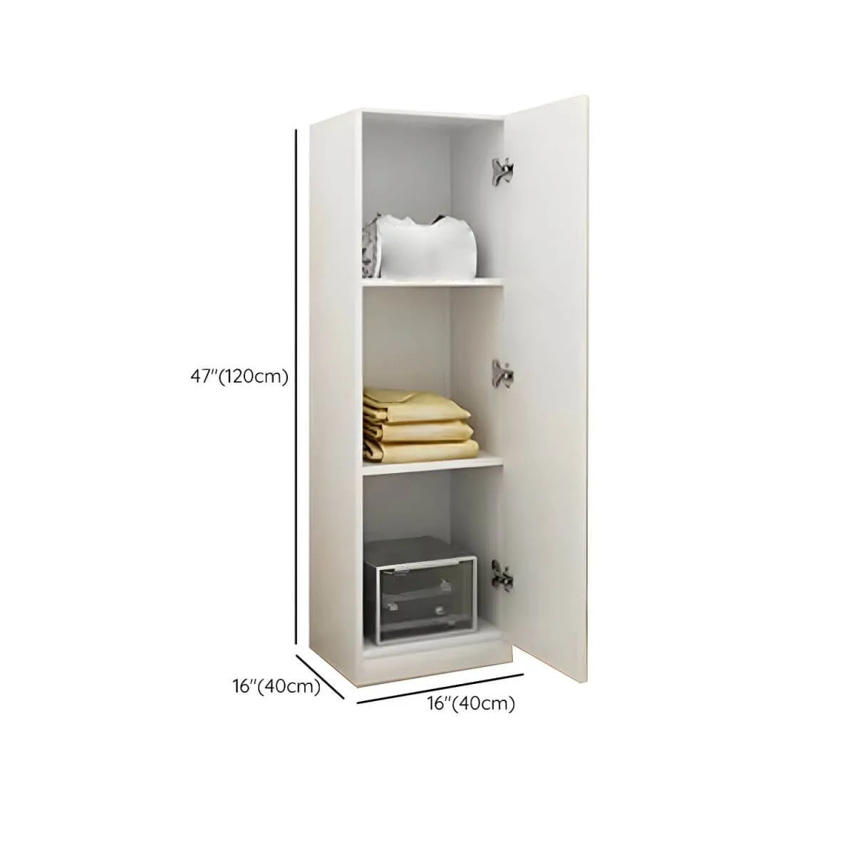 Slim Japandi Wood Armoire Cabinet With Shelves for Small Spaces Dimensions