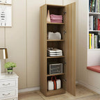 Slim Japandi Wood Armoire Cabinet With Shelves for Small Spaces Main Product Image