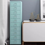 Slim Metal Filing Cabinet With Soft-Close Drawers and Casters