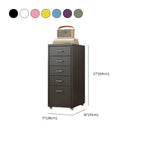 Slim Metal Filing Cabinet With Soft-Close Drawers and Casters Dimensions