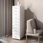 Slim Metal Filing Cabinet With Work Surface and Vertical Storage