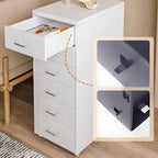 Slim Metal Filing Cabinet With Work Surface and Vertical Storage