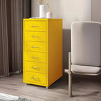 Slim Metal Filing Cabinet With Work Surface and Vertical Storage