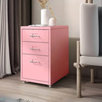 Slim Metal Filing Cabinet With Work Surface and Vertical Storage