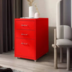 Slim Metal Filing Cabinet With Work Surface and Vertical Storage