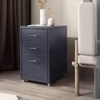 Slim Metal Filing Cabinet With Work Surface and Vertical Storage