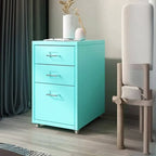 Slim Metal Filing Cabinet With Work Surface and Vertical Storage