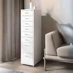 Slim Metal Filing Cabinet With Work Surface and Vertical Storage