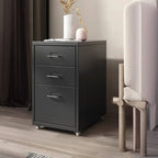 Slim Metal Filing Cabinet With Work Surface and Vertical Storage