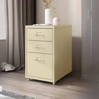Slim Metal Filing Cabinet With Work Surface and Vertical Storage