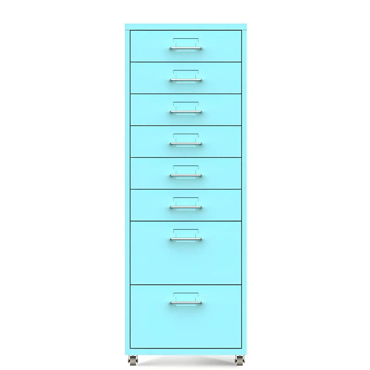 Slim Metal Storage Filing Cabinet Series With Casters And Drawers