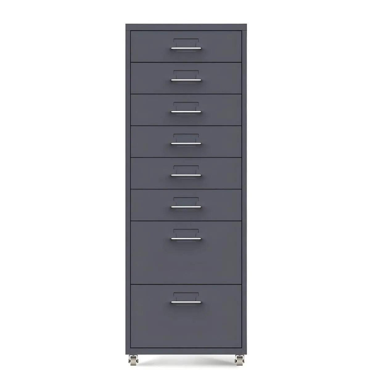 Slim Metal Storage Filing Cabinet Series With Casters And Drawers