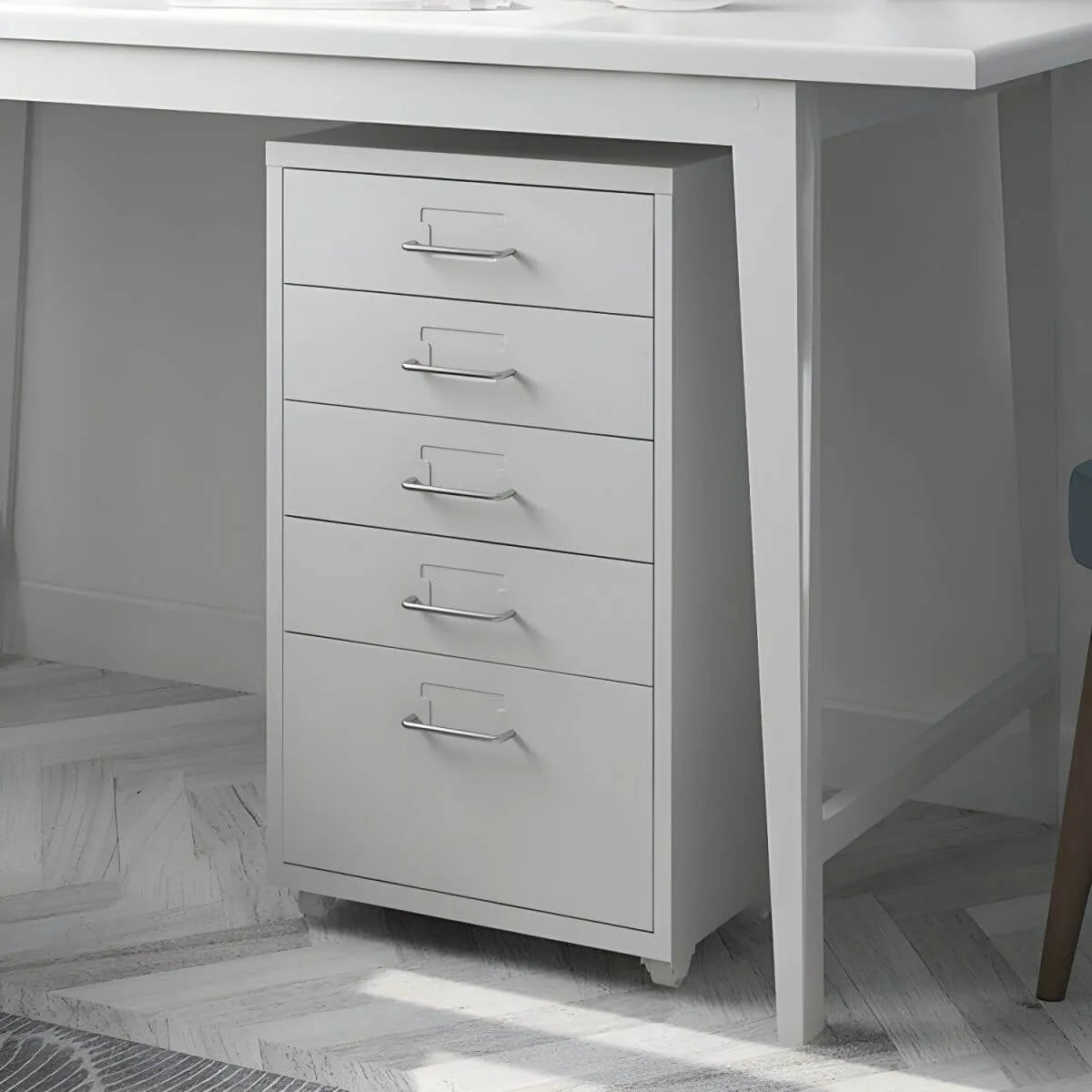 Slim Metal Storage Filing Cabinet Series With Casters And Drawers