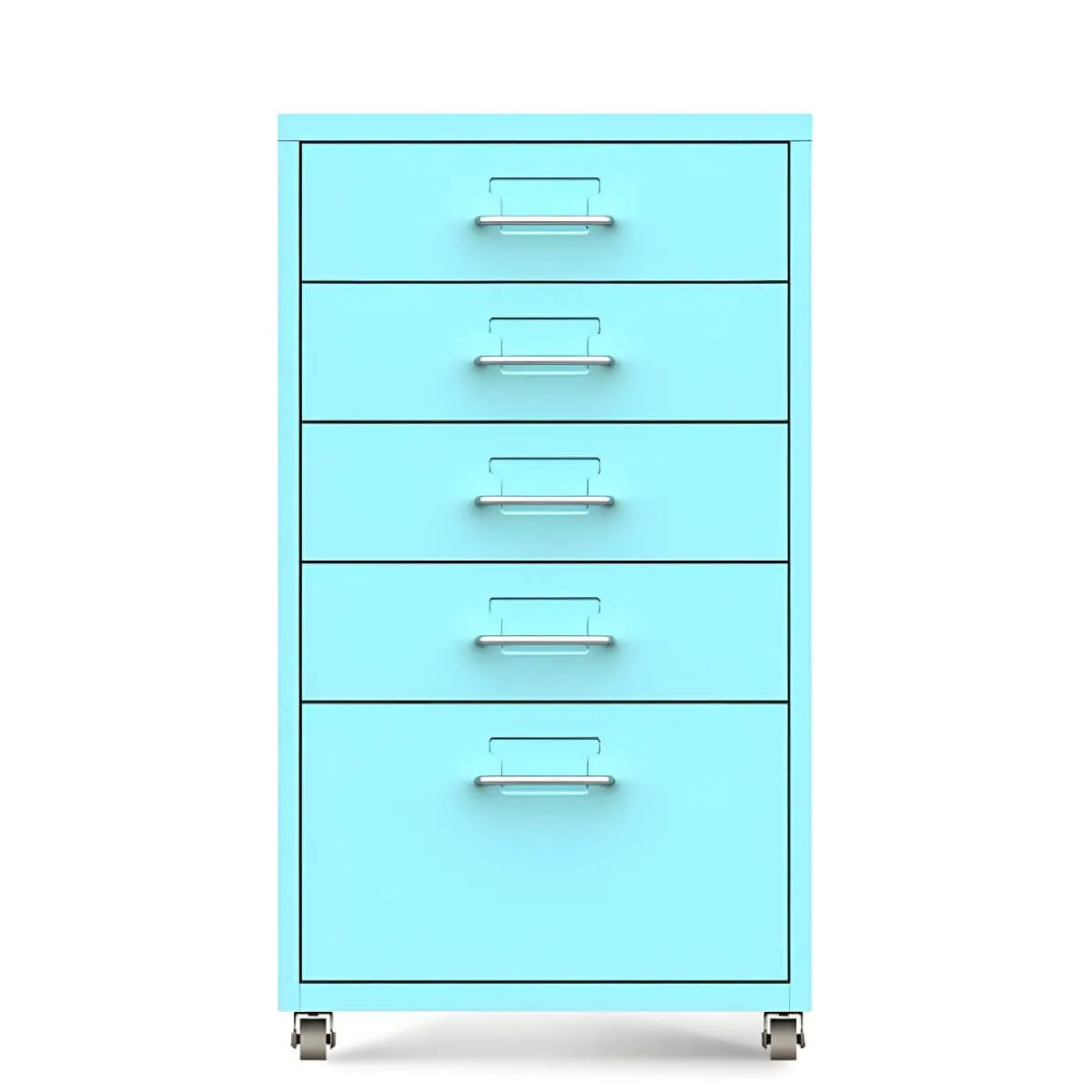 Slim Metal Storage Filing Cabinet Series With Casters And Drawers